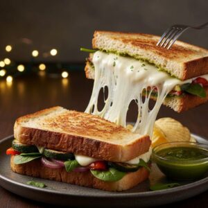 Grilled Mozzarella Chessy Veg Sandwich